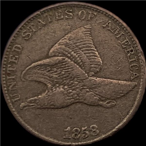 1858 Copper-Nickel Flying Eagle Cent NEARLY UNCIRCULATED