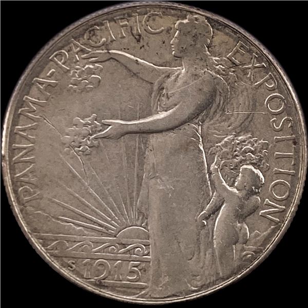 1915-S Silver Half Dollar Panama-Pacific NEARLY UNCIRCULATED