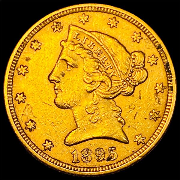 1895 Liberty Head Half Eagle $5 Gold CLOSELY UNCIRCULATED