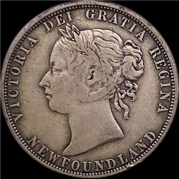 1881 Newfoundland Silver 50 Cents NEARLY UNCIRCULATED
