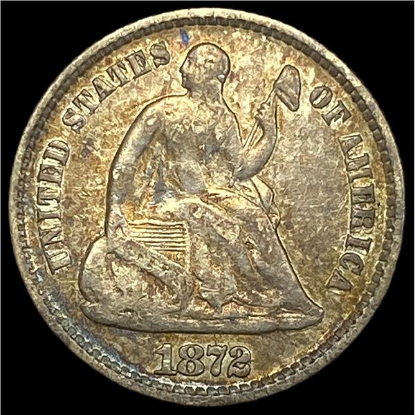 1872 Seated Liberty Half Dime LIGHTLY CIRCULATED