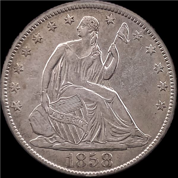 1858-O Silver Half Dollar CLOSELY UNCIRCULATED