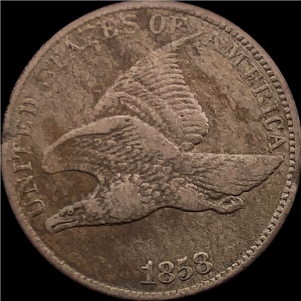 1858 Copper-Nickel Flying Eagle Cent NEARLY UNCIRCULATED