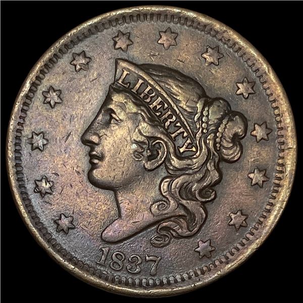 1837 Coronet Head Large Cent NEARLY UNCIRCULATED