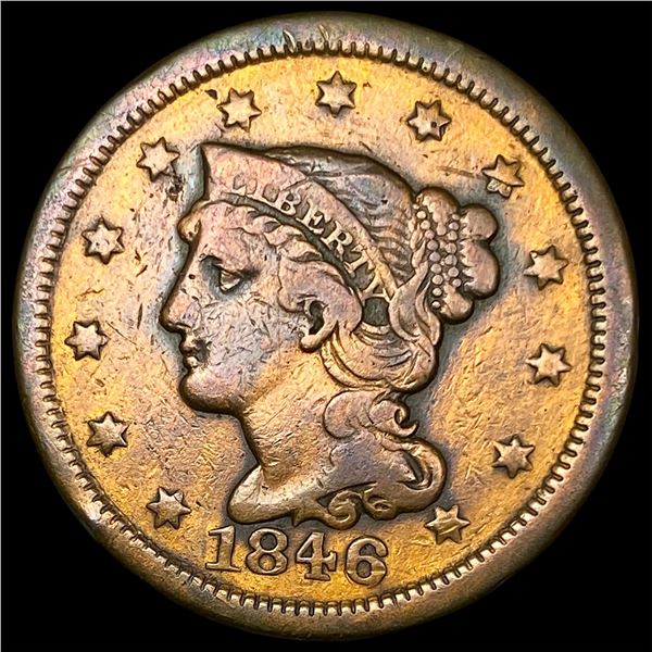 1846 Braided Hair Large Cent LIGHTLY CIRCULATED