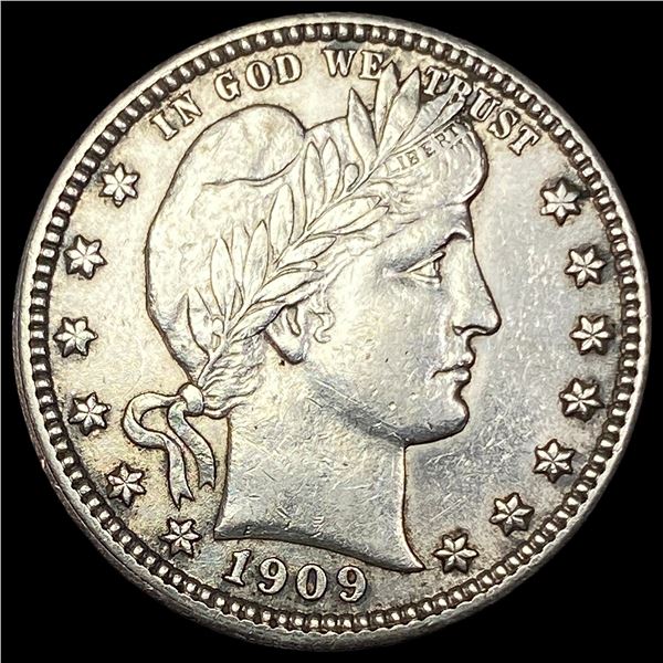 1909 Barber Silver Quarter CLOSELY UNCIRCULATED