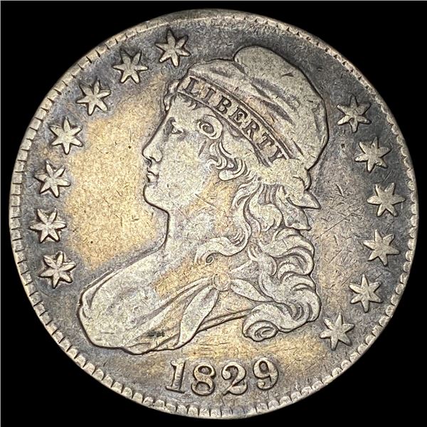 1829 Capped Bust Half Dollar LIGHTLY CIRCULATED
