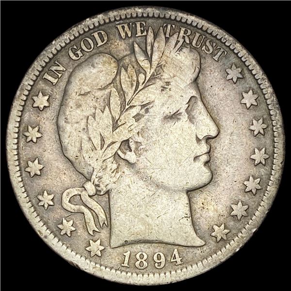 1894-S Silver Barber Half Dollar LIGHTLY CIRCULATED