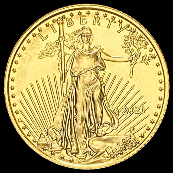 2021 1/10 oz Gold American Eagle $5 SUPERB GEM BU