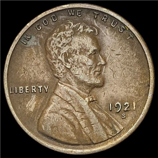 1921-S Lincoln Wheat Cent NEARLY UNCIRCULATED
