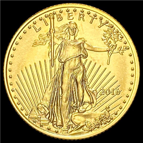 2016 1/10 oz Gold American Eagle $5 SUPERB GEM BU