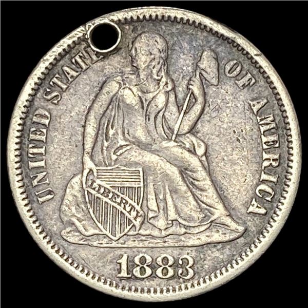 1883 Seated Liberty Dime (holed). HIGH GRADE