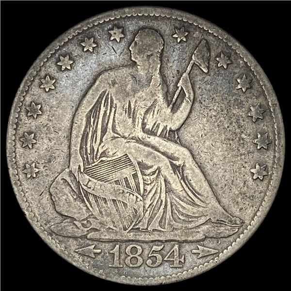 1854-O Silver Half Dollar (Seated Liberty) NICELY CIRCULATED