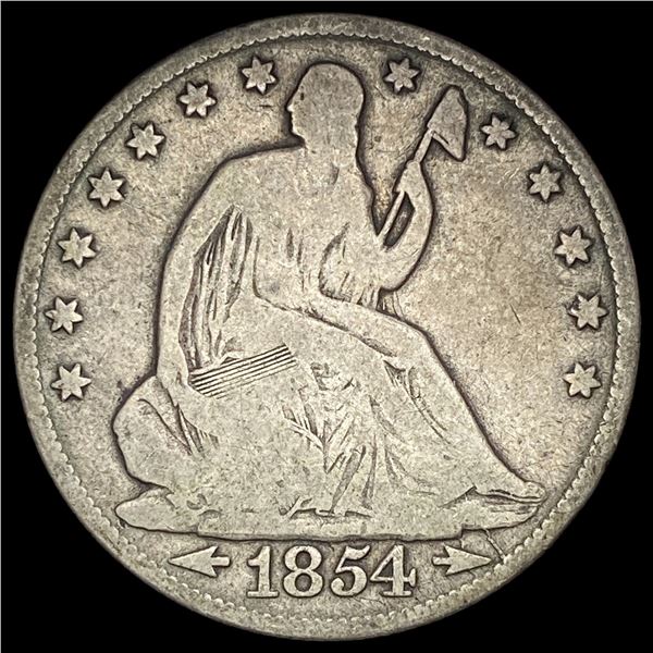 1854-O Silver Half Dollar (Seated Liberty) NICELY CIRCULATED