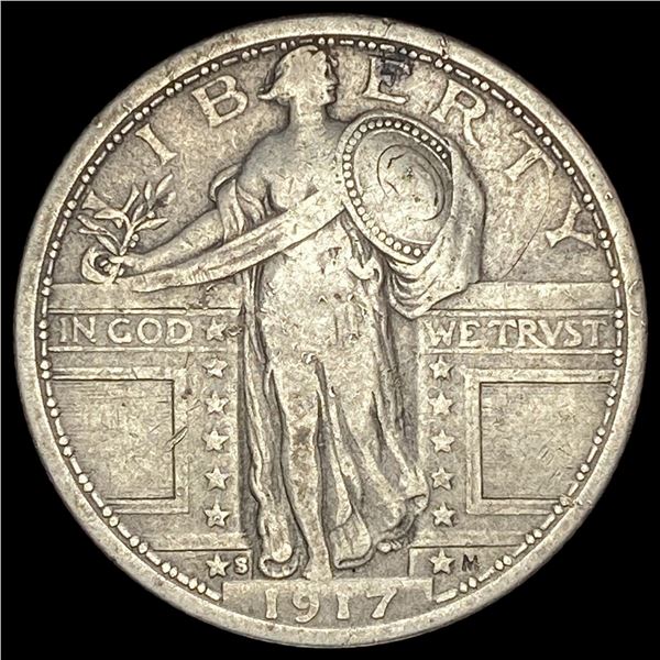 1917-S Silver Standing Liberty Quarter LIGHTLY CIRCULATED