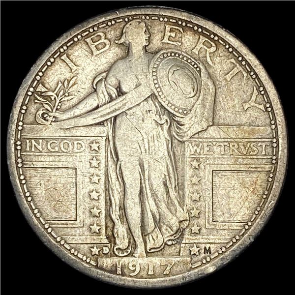 1917-D Type 1 Standing Liberty Quarter LIGHTLY CIRCULATED