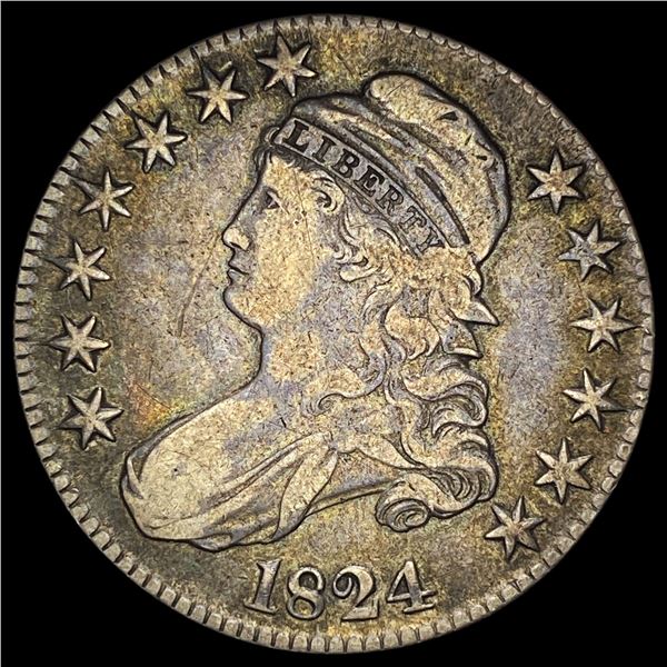 1824 Capped Bust Half Dollar LIGHTLY CIRCULATED
