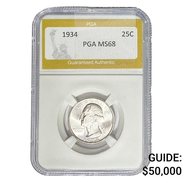 1934 Washington Silver Quarter PGA MS68