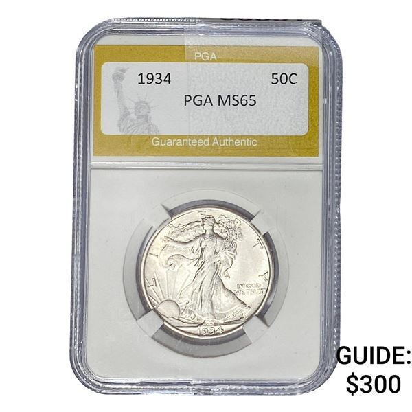 1934 Walking Liberty Half Dollar PGA MS65