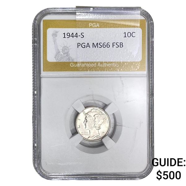 1944-S Mercury Silver Dime PGA MS66 FSB