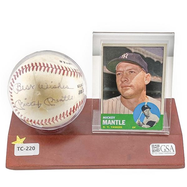 Mickey Mantle 1963 Topps #200 & Signed Baseball