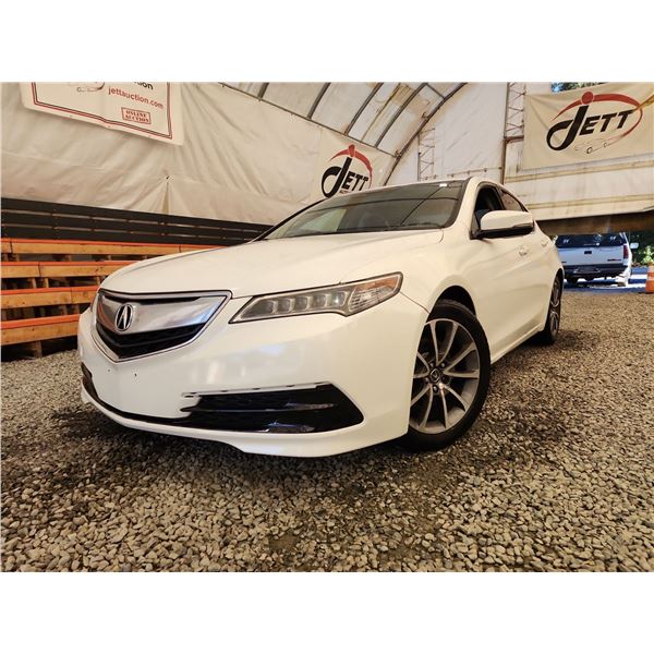 2015 ACCURA TLX, WHITE, 183865 KMS, ALL WHEEL DRIVE. - D802412