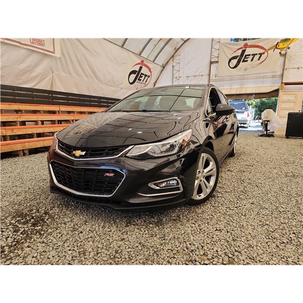 PARKSVILLE - 2018 CHEVY CRUZE, BLACK, 163370 KMS, FRONT WHEEL DRIVE. - D630352