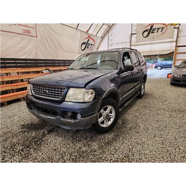 2003 FORD EXPLORER, BLUE, 294372 KMS, 4X4. - BB99456