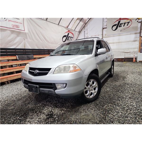 2002 ACURA MDX, SILVER, 197084 KMS, FOUR WHEEL DRIVE. - D529553