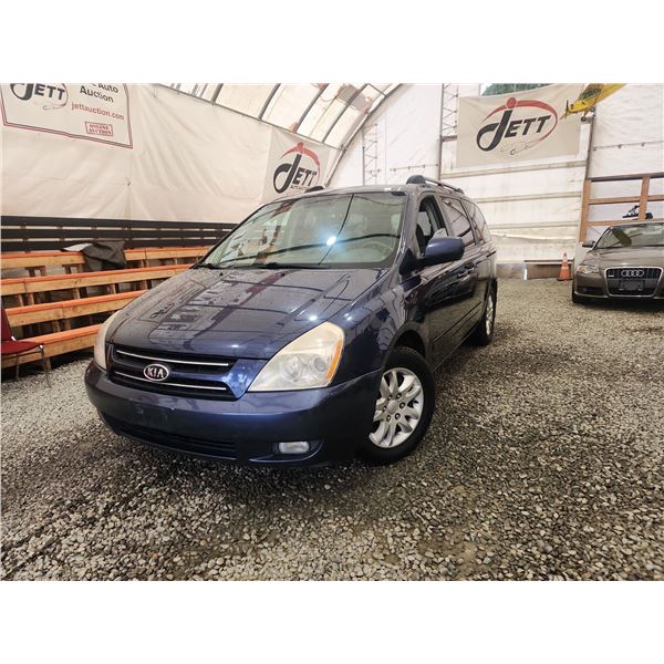 2007 KIA SEDONA, NAVY, 254174 KMS, FRONT WHEEL DRIVE. - D128201