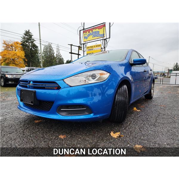 DUNCAN - 2015 DODGE DART, BLUE,  KMS, FRONT WHEEL DRIVE. - D266577