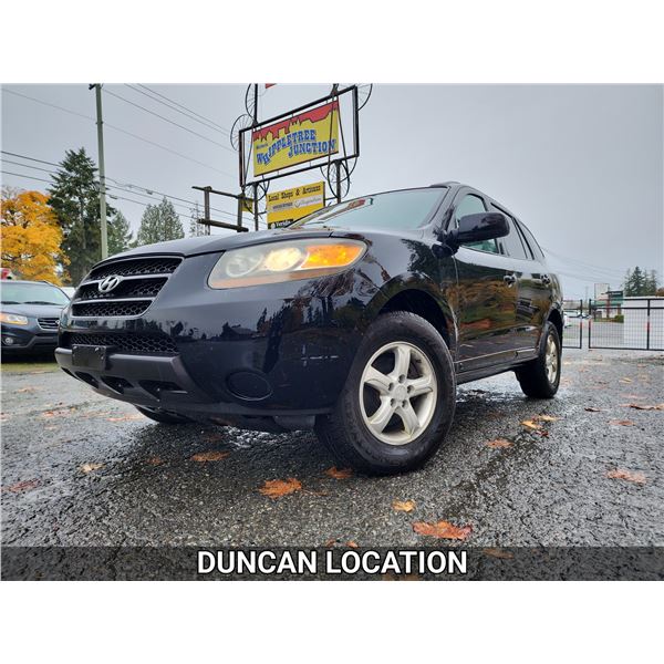 DUNCAN - 2007 HYUNDAI SANTA FE, BLACK, 277723 KMS, FRONT WHEEL DRIVE. - D011664