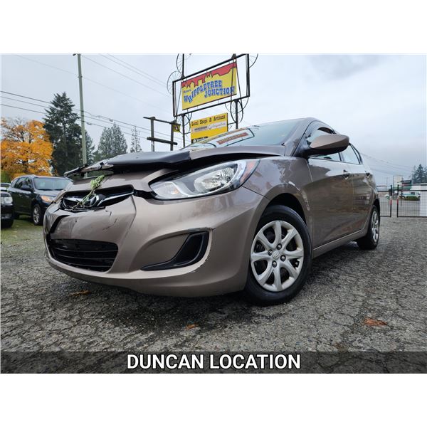 DUNCAN - 2013 HYUNDAI ACCENT, BROWN, 101786 KMS, FRONT WHEEL DRIVE. - D095047
