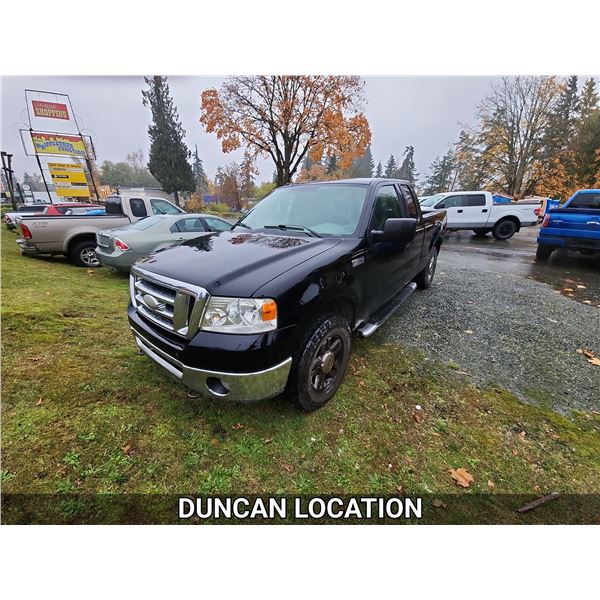 DUNCAN - 2008 FORD F150, BLACK, 256037 KMS, 4X4. - DC35978  NO RESERVE 