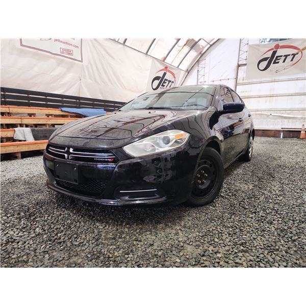 PARKSVILLE - 2015 DODGE DART, BLACK, 234627 KMS, FRONT WHEEL DRIVE. - P347015