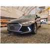 Image 2 : PARKSVILLE - 2017 HYUNDAI ELANTRA, BLACK, 240971 KMS, FRONT WHEEL DRIVE. - B193359