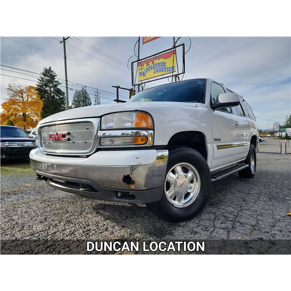DUNCAN - 2001 GMC YUKON, WHITE, 362341 KMS, "NO RESERVE". - D176715