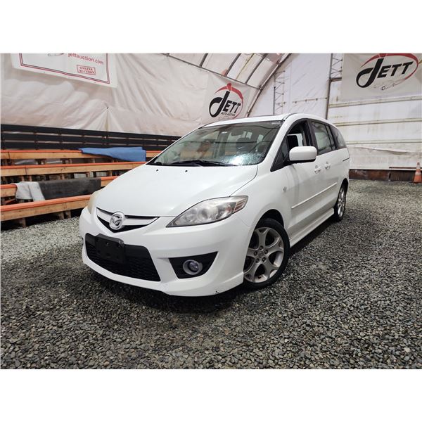 PARKSVILLE - 2009 MAZDA 5, WHITE, 298516 KMS, FRONT WHEEL DRIVE. - D331345