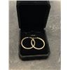 Image 1 : 304 -- 14K GOLD PLATED 32MM SIMULATED DIAMOND HOOPS