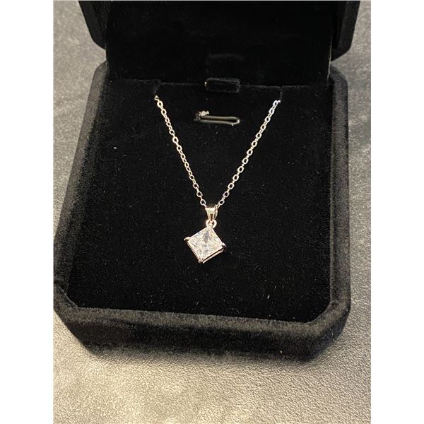 305 -- 1.5 CARAT PRINCESS CUT SIMULATED DIAMOND NECKLACE