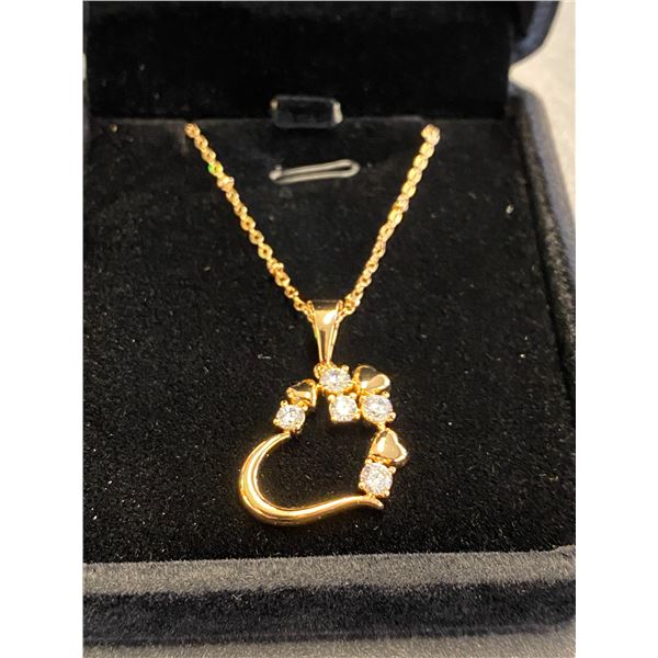 306 -- 18K GOLD PLATED SIMULATED DIAMOND HEART CLUSTER