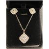 Image 1 : 308 -- PLATINUM PLATED SIMULATED DIAMOND SET