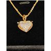 Image 2 : 310 -- 18K GOLD PLATED SIMULATED DIAMOND HEART