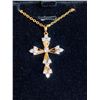 Image 1 : 318 -- 18K GOLD PLATED SIMULATED DIAMOND CROSS