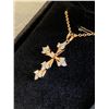 Image 3 : 318 -- 18K GOLD PLATED SIMULATED DIAMOND CROSS