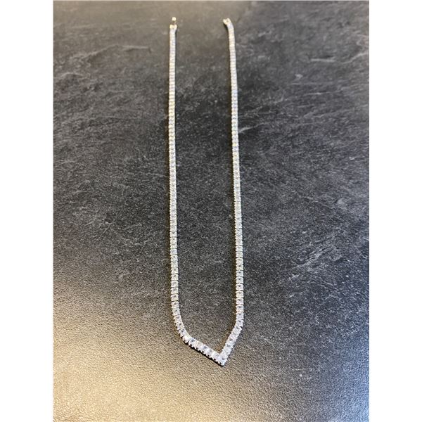 327 -- PLATINUM PLATED TENNIS NECKLACE