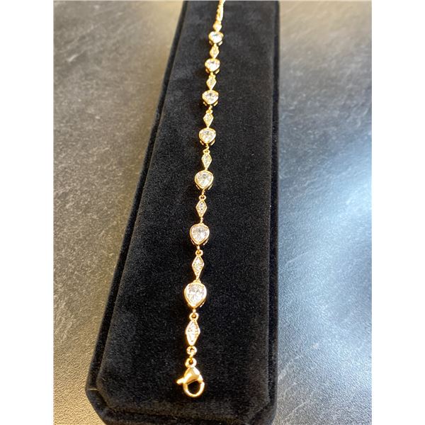 328 -- 18K GOLD PLATED PEAR CUT BRACELET