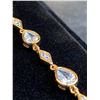 Image 2 : 328 -- 18K GOLD PLATED PEAR CUT BRACELET