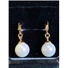 Image 1 : 333 -- 18K GOLD PLATED 10MM SYNTHETIC PEARL EARRINGS