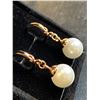 Image 2 : 333 -- 18K GOLD PLATED 10MM SYNTHETIC PEARL EARRINGS